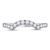 14kt White Gold Womens Round Diamond Wrap Ring Guard Enhancer 1/2 Cttw