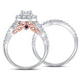 14kt Two-tone Gold Womens Round Diamond Bridal Wedding Engagement Ring Band Set 1-3/4 Cttw (Certified)