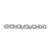 14kt White Gold Womens Round Diamond Classic Stackable Band Ring 1/20 Cttw