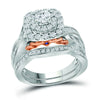 14kt Two-tone Gold Womens Round Diamond Bridal Wedding Engagement Ring Band Set 1.00 Cttw (Certified)