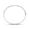 14kt White Gold Womens Round Diamond Classic Bangle Bracelet 1.00 Cttw