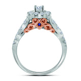14kt Two-tone Gold Womens Round Diamond Bridal Wedding Engagement Ring Band Set 1.00 Cttw (Certified)