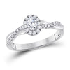 14kt White Gold Womens Oval Diamond Halo Bridal Wedding Engagement Ring 5/8 Cttw