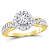 14kt Yellow Gold Womens Round Diamond Solitaire Bridal Wedding Engagement Ring 3/4 Cttw (Certified)