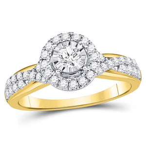 14kt Yellow Gold Womens Round Diamond Solitaire Bridal Wedding Engagement Ring 3/4 Cttw (Certified)