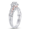 14kt Two-tone Gold Womens Round Diamond Bridal Wedding Engagement Ring Band Set 3/4 Cttw (Certified)
