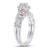 14kt Two-tone Gold Womens Round Diamond Bridal Wedding Engagement Ring Band Set 3/4 Cttw (Certified)