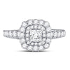 14kt White Gold Womens Princess Diamond Solitaire Bridal Wedding Engagement Ring 1-1/5 Cttw (Certified)
