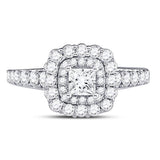 14kt White Gold Womens Princess Diamond Solitaire Bridal Wedding Engagement Ring 1-1/5 Cttw (Certified)