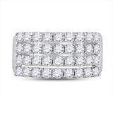14kt White Gold Womens Round Diamond Anniversary Band Ring 2.00 Cttw