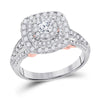14kt Two-tone Gold Womens Round Diamond Solitaire Bridal Wedding Engagement Ring 1.00 Cttw (Certified)