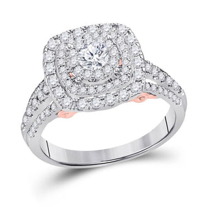 14kt Two-tone Gold Womens Round Diamond Solitaire Bridal Wedding Engagement Ring 1.00 Cttw (Certified)