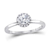 14kt White Gold Womens Round Diamond Solitaire Bridal Wedding Engagement Ring 7/8 Cttw (Certified)