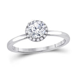14kt White Gold Womens Round Diamond Solitaire Bridal Wedding Engagement Ring 7/8 Cttw (Certified)