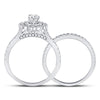 14kt White Gold Womens Marquise Diamond Bridal Wedding Engagement Ring Band Set 1-1/4 Cttw (Certified)
