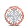 14kt Two-tone Gold Womens Round Diamond Filigree Fashion Pendant 1/3 Cttw