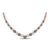 14kt Rose Gold Womens Round Brown Diamond Cocktail Cluster Necklace 5.00 Cttw