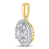 14kt Yellow Gold Womens Round Diamond Solitaire Fashion Pendant 1/2 Cttw