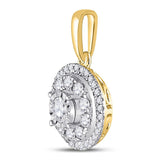 14kt Yellow Gold Womens Round Diamond Solitaire Fashion Pendant 1/2 Cttw