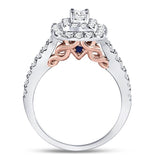14kt Two-tone Gold Womens Round Diamond Bridal Wedding Engagement Ring Band Set 1.00 Cttw (Certified)