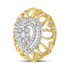 14kt Two-tone Gold Womens Round Diamond Filigree Heart Pendant 1/3 Cttw