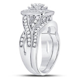 14kt Rose Gold Womens Round Diamond Bridal Wedding Engagement Ring Band Set 1.00 Cttw (Certified)