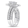 14kt White Gold Womens Marquise Diamond Bridal Wedding Engagement Ring Band Set 2.00 Cttw (Certified)