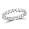 14kt White Gold Womens Round Diamond Timeless Eternity Ring 2.00 Cttw