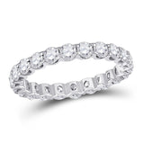 14kt White Gold Womens Round Diamond Timeless Eternity Ring 2.00 Cttw