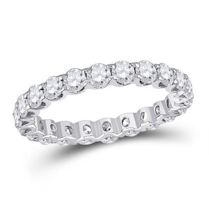 14kt White Gold Womens Round Diamond Timeless Eternity Ring 2.00 Cttw