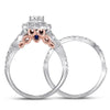 14kt Two-tone Gold Womens Round Diamond Bridal Wedding Engagement Ring Band Set 1-3/4 Cttw (Certified)