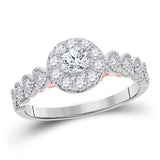 14kt Two-tone Gold Womens Round Diamond Solitaire Bridal Wedding Engagement Ring 3/4 Cttw (Certified)