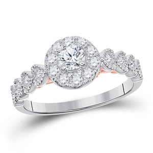 14kt Two-tone Gold Womens Round Diamond Solitaire Bridal Wedding Engagement Ring 3/4 Cttw (Certified)