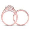 14kt Two-tone Gold Womens Round Diamond Bridal Wedding Engagement Ring Band Set 1.00 Cttw
