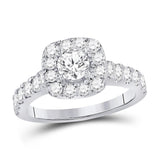 14kt White Gold Womens Round Diamond Solitaire Bridal Wedding Engagement Ring 1-1/2 Cttw (Certified)