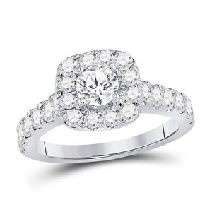 14kt White Gold Womens Round Diamond Solitaire Bridal Wedding Engagement Ring 1-1/2 Cttw (Certified)