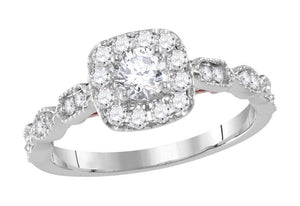 14kt Two-tone Gold Womens Round Diamond Solitaire Bridal Wedding Engagement Ring 3/4 Cttw (Certified)