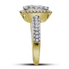 14kt Yellow Gold Womens Round Diamond Right Hand Cluster Ring 1-5/8 Cttw