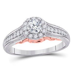 14kt White Gold Womens Round Diamond Solitaire Bridal Wedding Engagement Ring 1/2 Cttw (Certified)