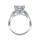14kt White Gold Womens Princess Diamond Bridal Wedding Engagement Ring Band Set 2.00 Cttw
