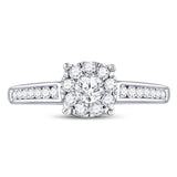 14kt White Gold Womens Round Diamond Solitaire Bridal Wedding Engagement Ring 1/2 Cttw