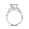 14kt White Gold Womens Princess Diamond Bridal Wedding Engagement Ring Band Set 2.00 Cttw