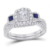 14kt White Gold Womens Princess Diamond Bridal Wedding Engagement Ring Band Set 1 Cttw (Certified)