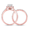 14kt Rose Gold Womens Oval Diamond Bridal Wedding Engagement Ring Band Set 1-7/8 Cttw (Certified)