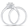 14kt White Gold Womens Round Diamond Bridal Wedding Engagement Ring Band Set 1.00 Cttw (Certified)