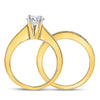 14kt Yellow Gold Womens Princess Diamond Bridal Wedding Engagement Ring Band Set 1-1/2 Cttw (Certified)