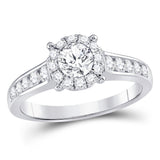 14kt White Gold Womens Round Diamond Solitaire Bridal Wedding Engagement Ring 1.00 Cttw (Certified)