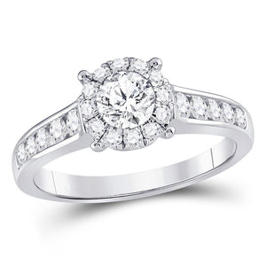 14kt White Gold Womens Round Diamond Solitaire Bridal Wedding Engagement Ring 1.00 Cttw (Certified)