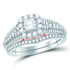 14kt Two-tone Gold Womens Round Diamond Bridal Wedding Engagement Ring Band Set 1.00 Cttw (Certified)