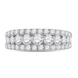 14kt White Gold Womens Round Diamond Anniversary Band Ring 2.00 Cttw